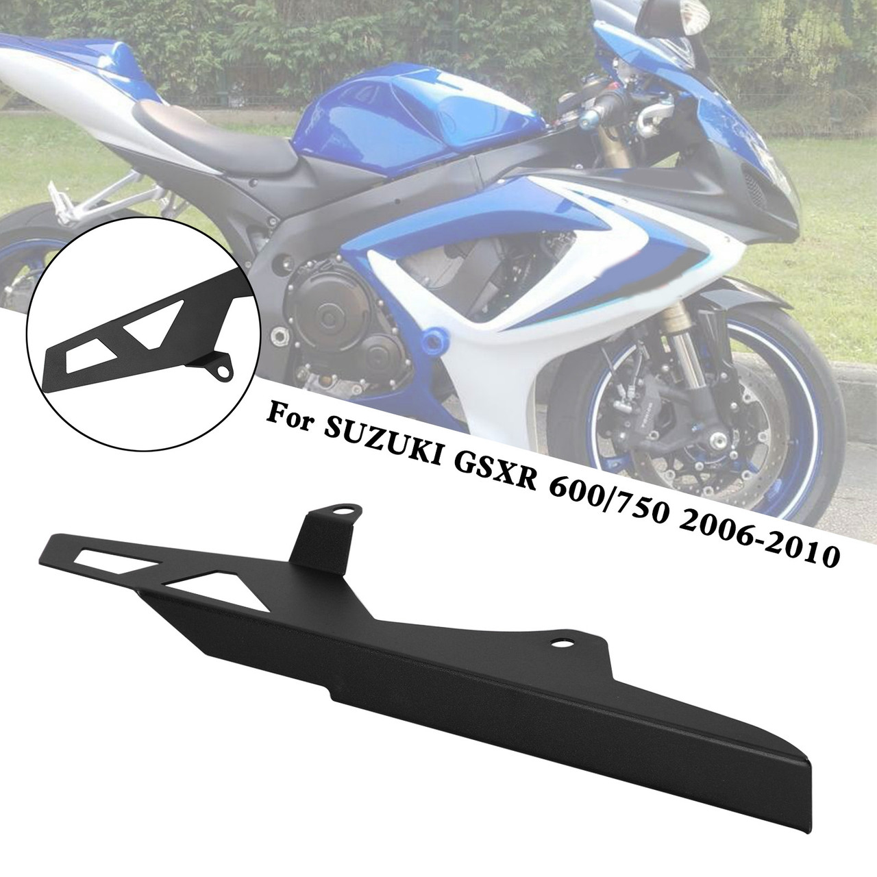 Sprocket Chain Guard Protector Cover For SUZUKI GSXR 600/750 2006-2010 Black