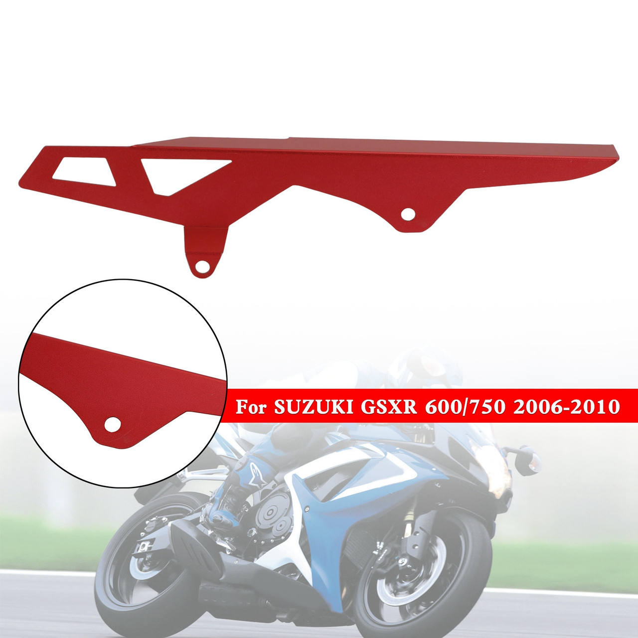 Sprocket Chain Guard Protector Cover For SUZUKI GSXR 600/750 2006-2010 Red