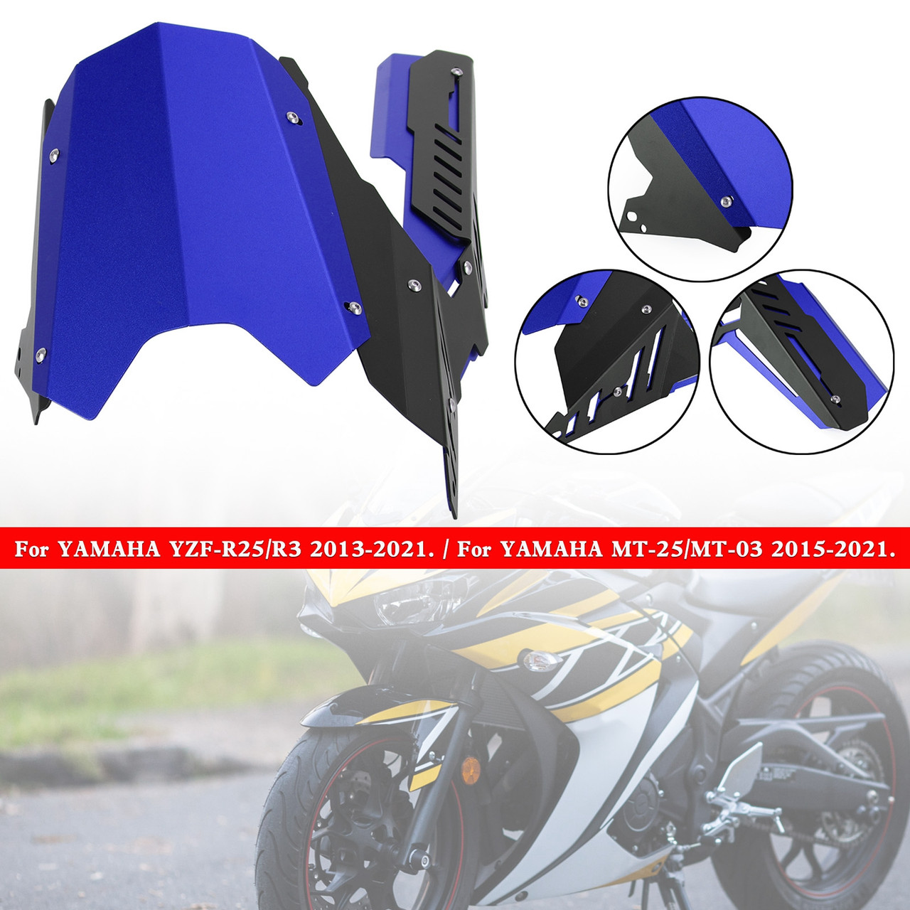 Rear Sprocket Chain Guard Cover For YAMAHA YZF R25 R3 MT-25 MT-03 13-21 Blue