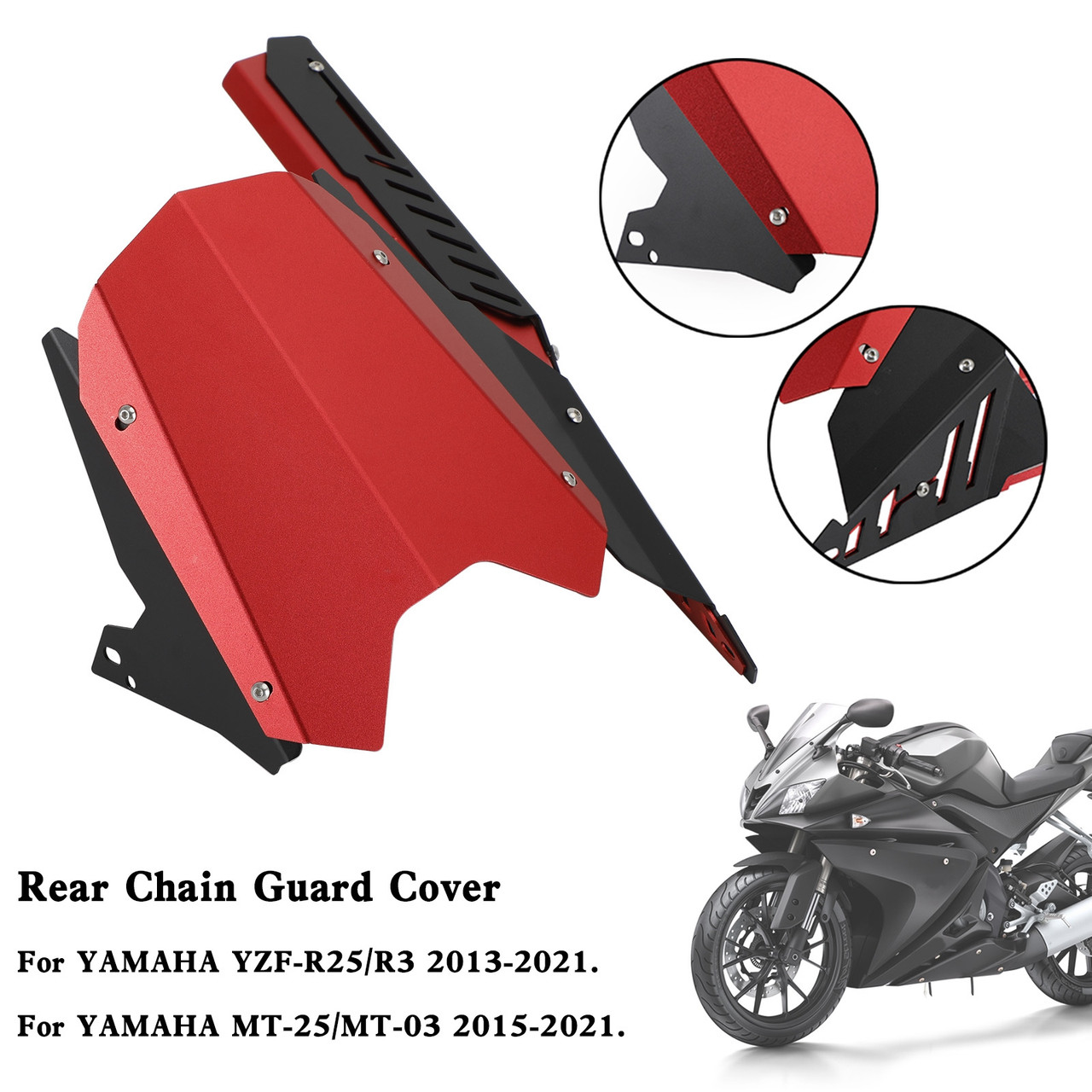 Rear Sprocket Chain Guard Cover For YAMAHA YZF R25 R3 MT-25 MT-03 13-21 Red