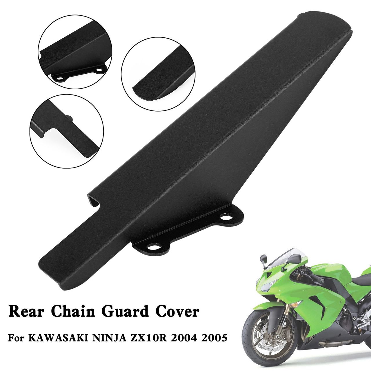 Sprocket Chain Guard Cover For KAWASAKI NINJA ZX-10R ZX10R 2004 2005 Black