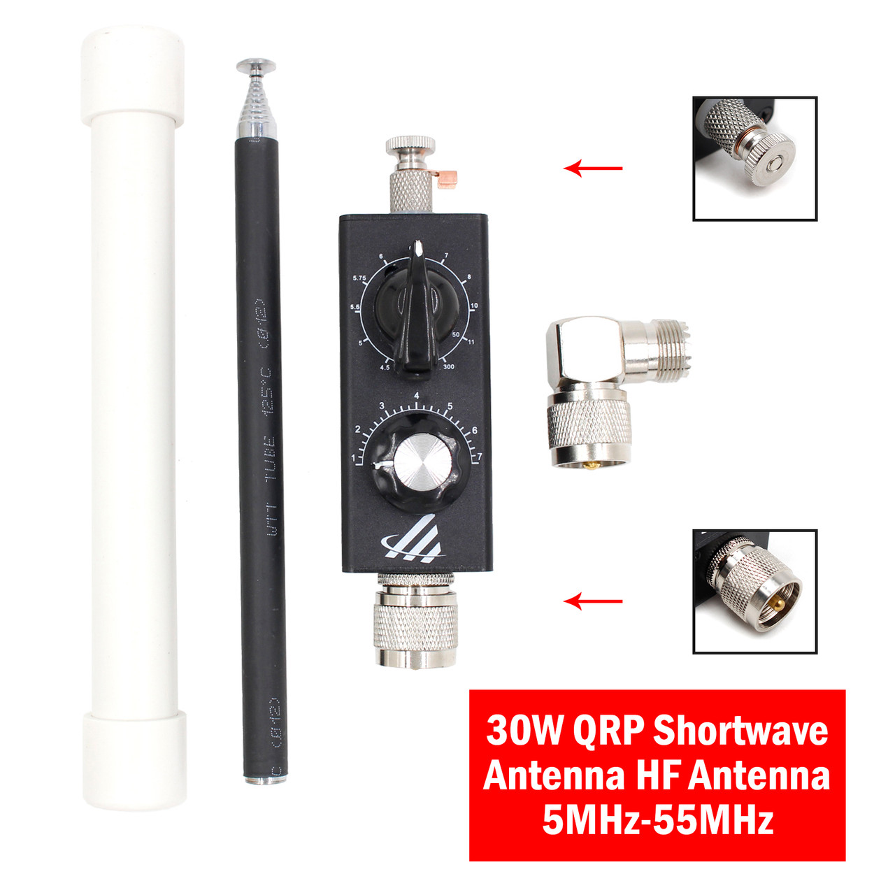 30W QRP Shortwave HF Antenna 5MHz-55MHz Full-Band Radio Transmitting Antenna