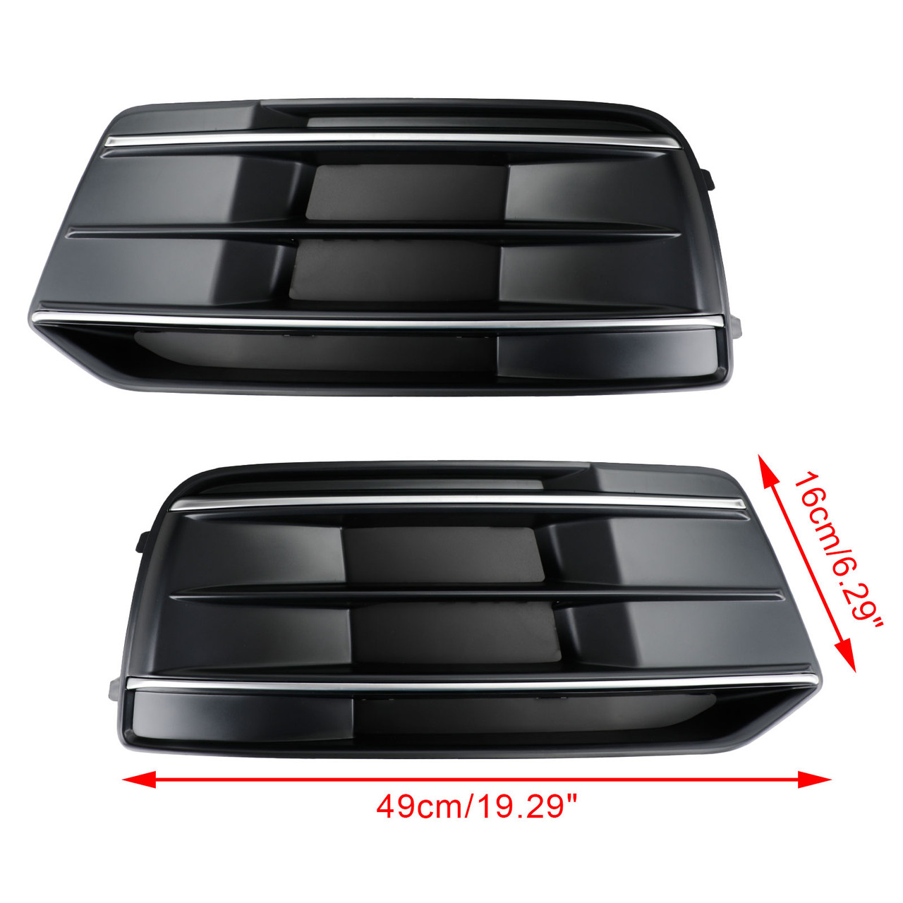 2PCS 18-22 Audi Q5 Front Bumper Cover Grille Bezel Insert 80A807679D Black/Chrome
