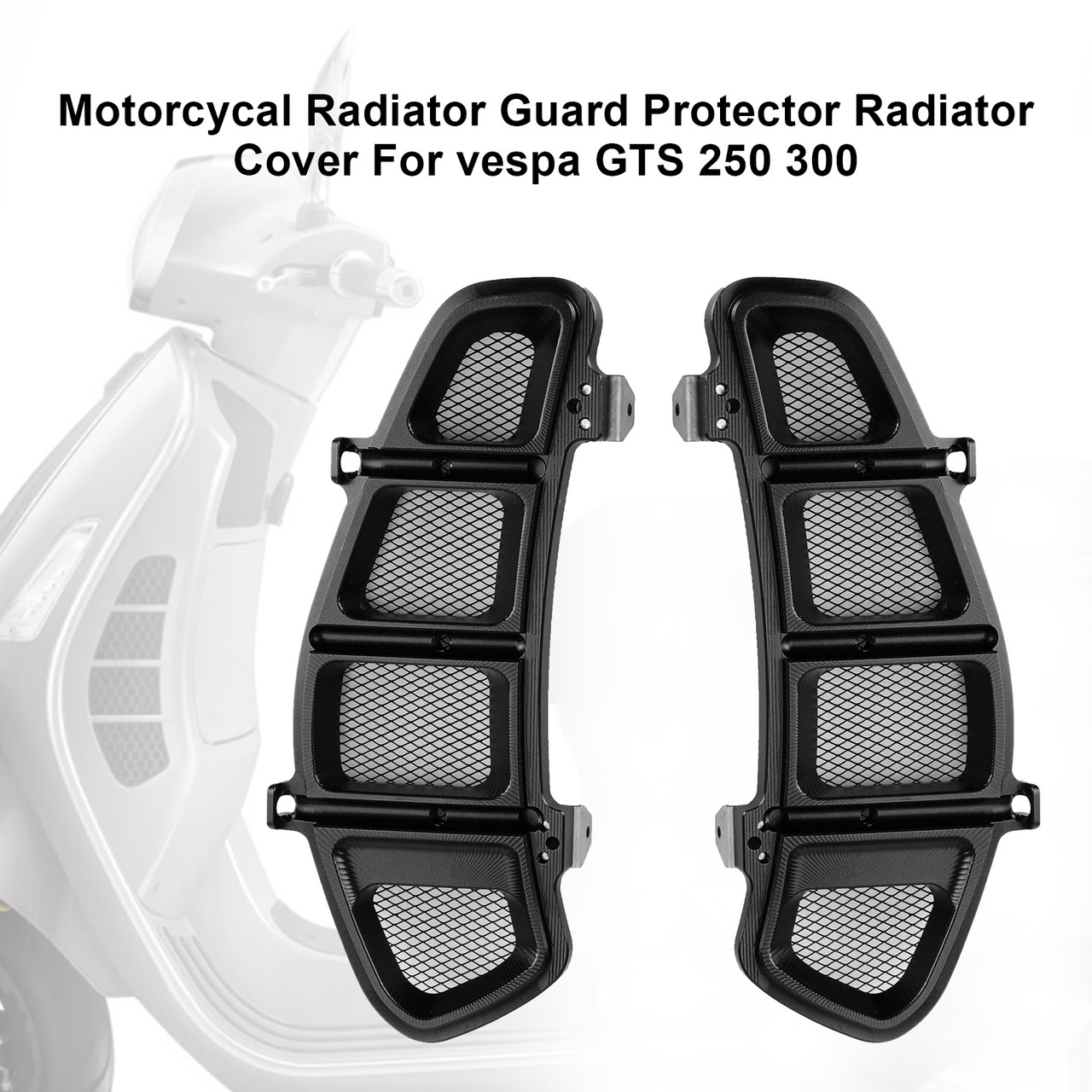 Radiator Guard Cover Radiator Protector Metal Black Fits For Vespa Gts 250 300