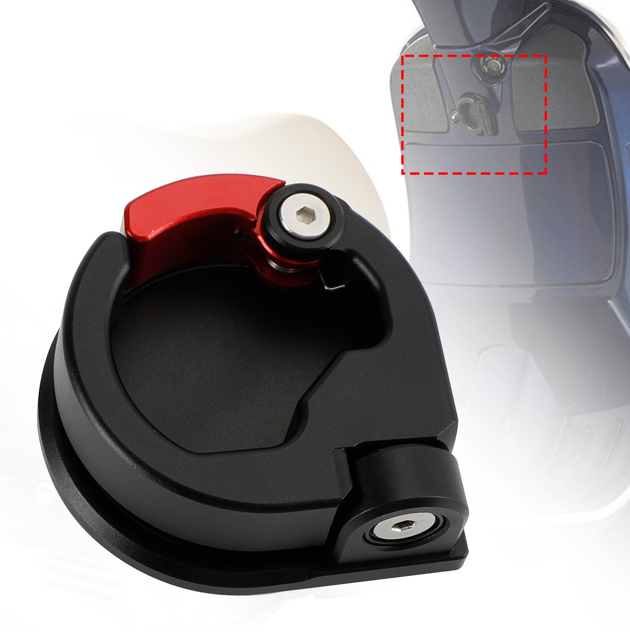 Helmet Hook Fast Lock Storage Holder Accessories Cnc Red For Vespa Gts300 Gtv