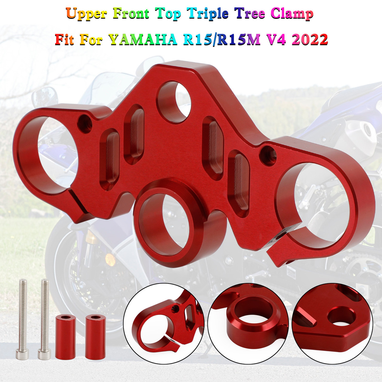 CNC Aluminum Upper Front Top Triple Tree Clamp For YAMAHA R15 V4