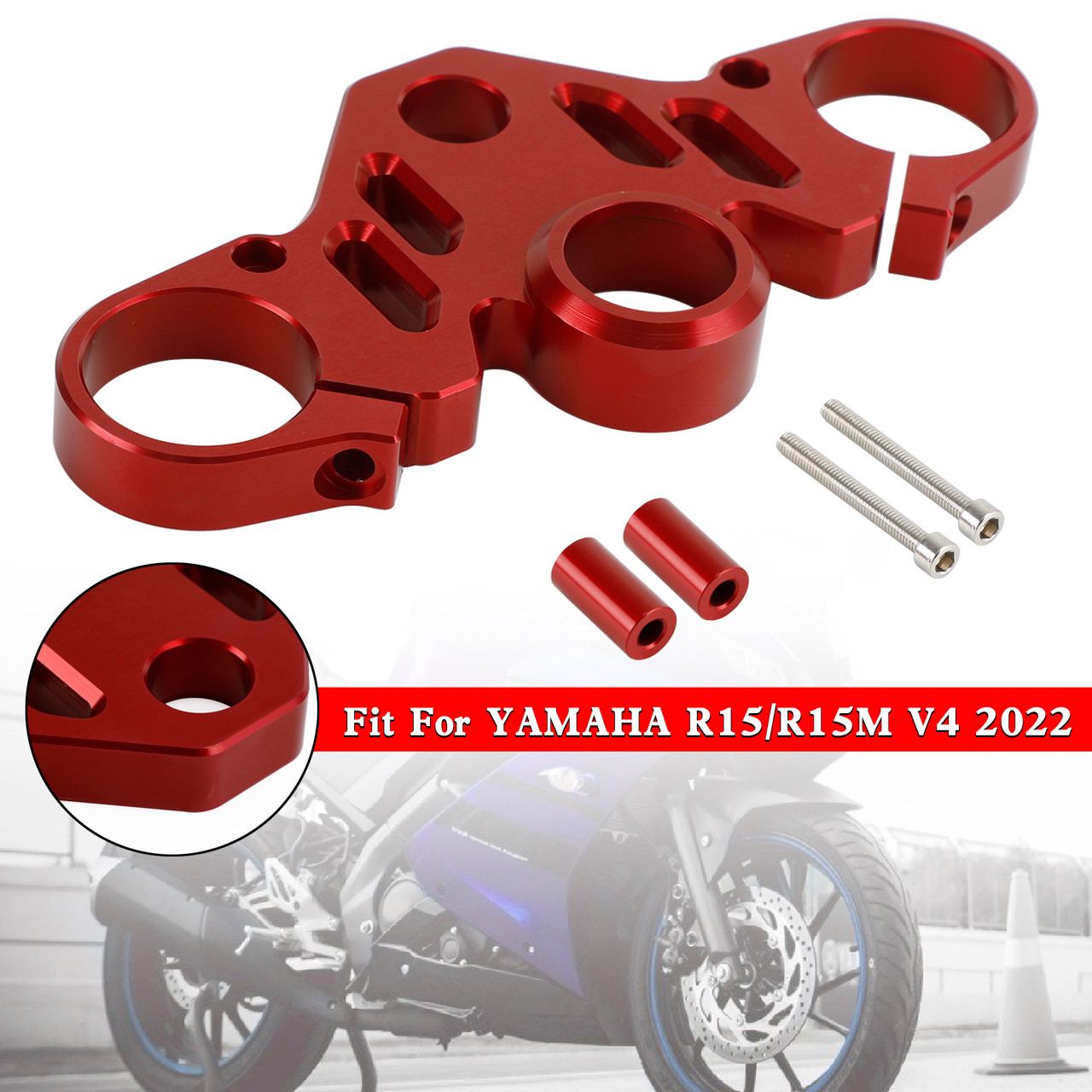 CNC Aluminum Upper Front Top Triple Tree Clamp For YAMAHA R15 V4