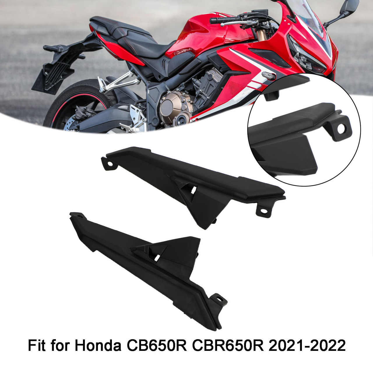 Rear Tail Side Seat Panel Fairing Cowl for Honda CB650R CBR650R 21-22 BLK
