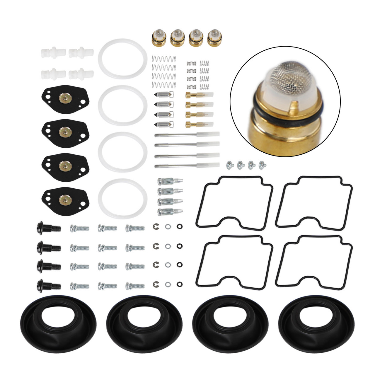 4X Carburetor Rebuild Repair Kit fit for Suzuki DRZ400 DRZ400E DRZ400S DRZ400SM