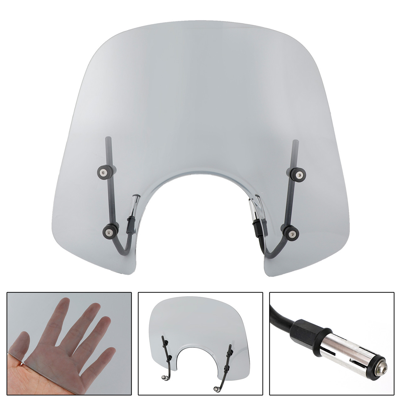 ABS Motorcycle Windshield WindScreen fit for Vespa Primavera 150 2014-2021 Gray