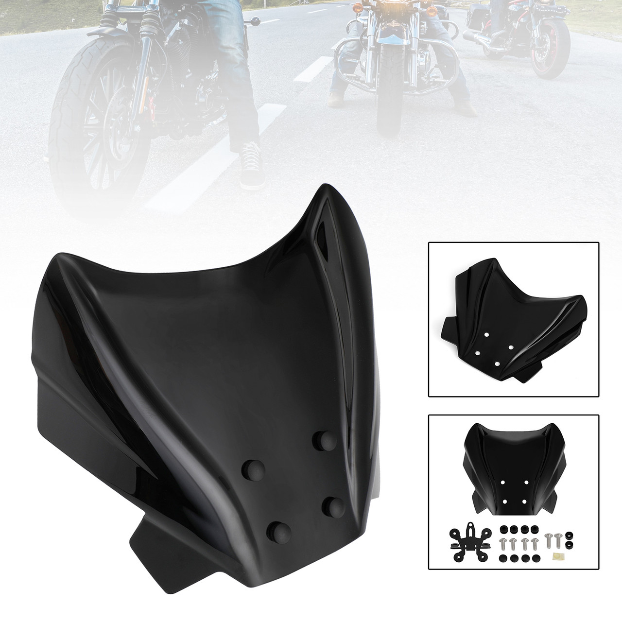 ABS Motorcycle Windshield WindScreen fit for Benelli 502 C 2019-2021 BLK