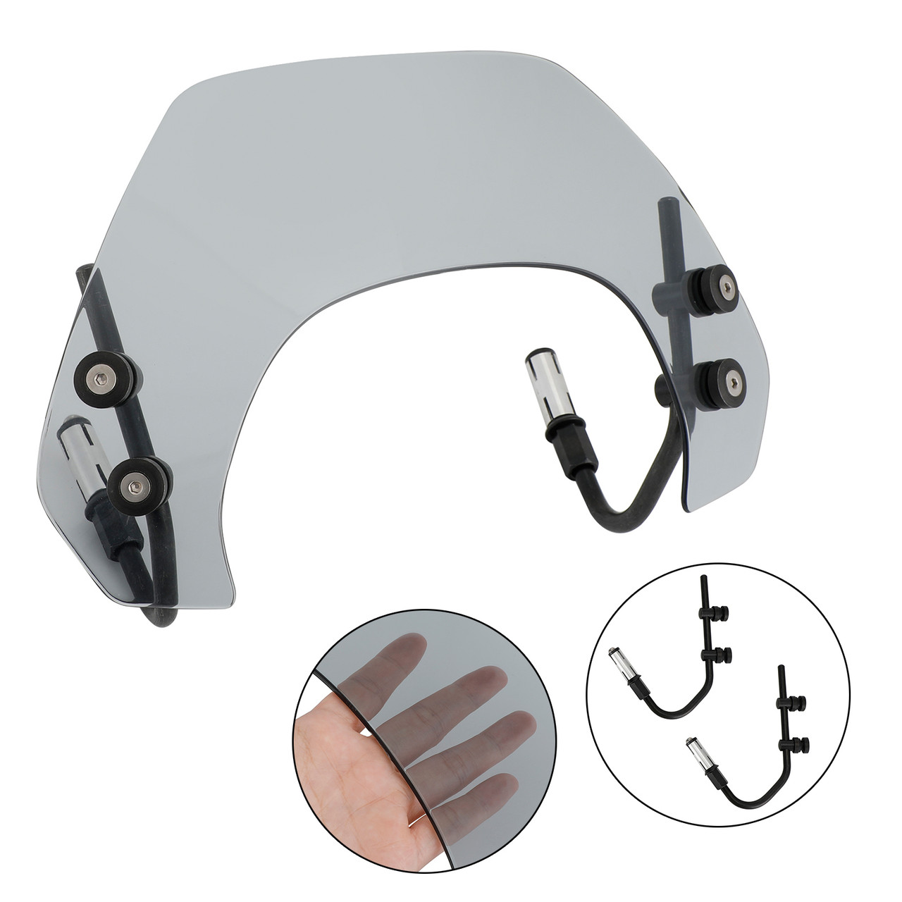 Short Motorcycle Windshield WindScreen fit for Vespa Sprint 150 2016-2021 Gray