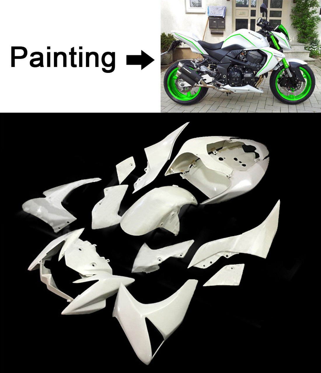 Kawasaki Z1000 2003-2006 Amotopart Fairing Kit Generic #106