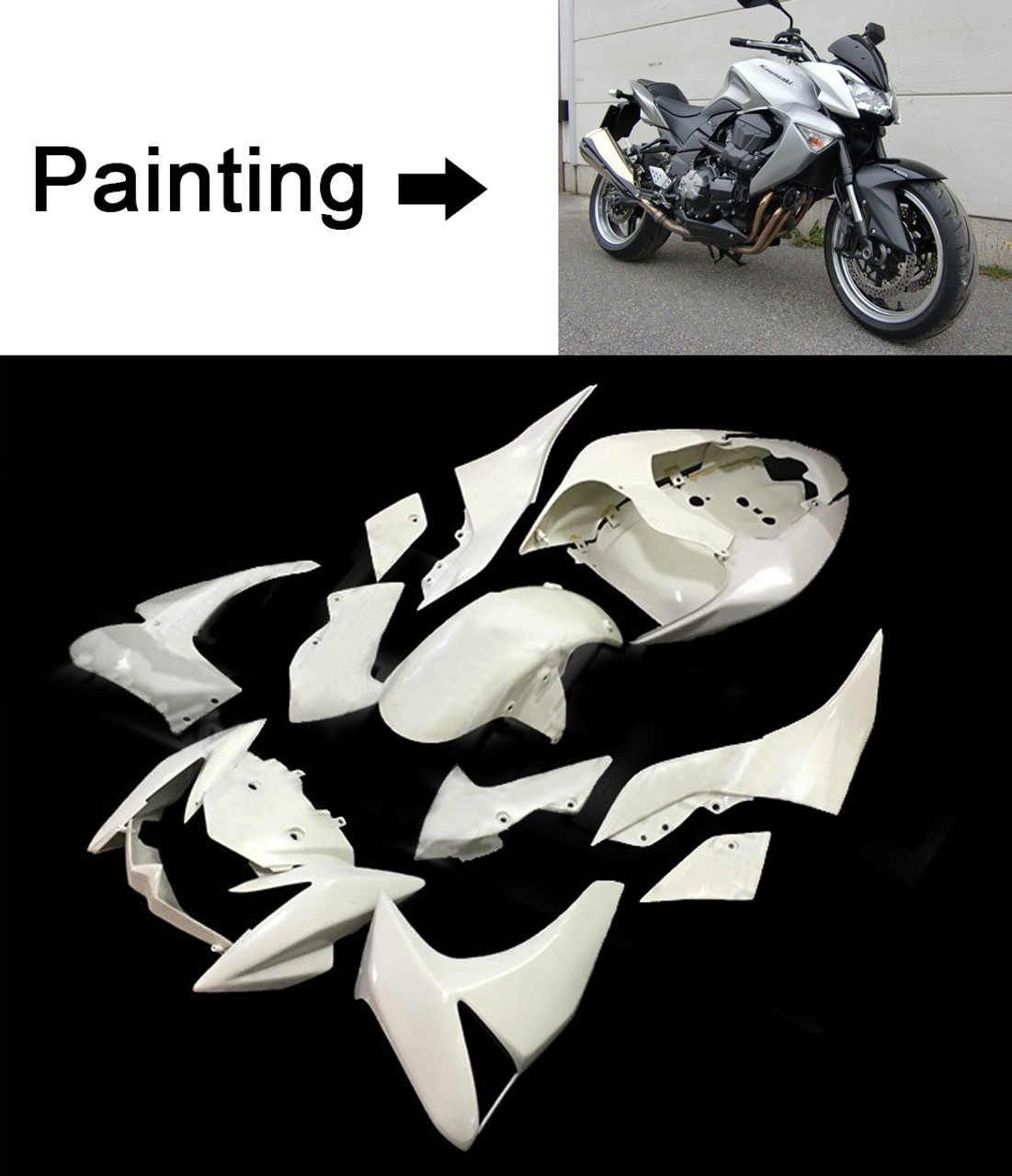 Kawasaki Z1000 2003-2006 Amotopart Fairing Kit Generic #107