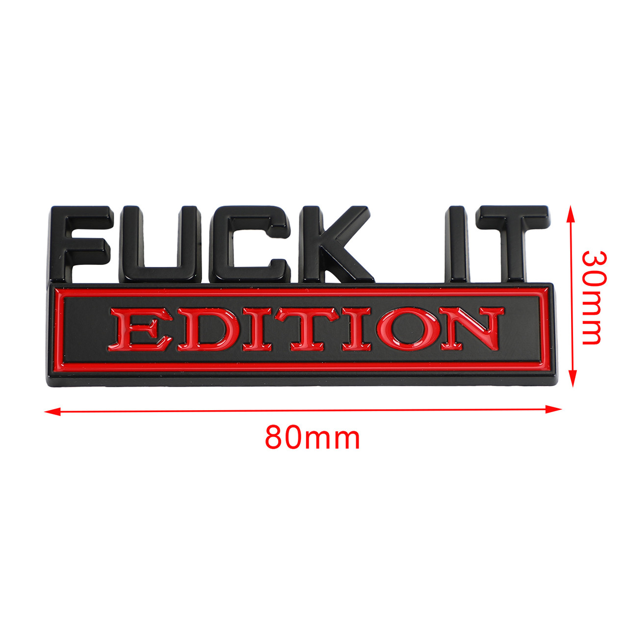 2pc F*CK IT EDITION Car emblem Badges for Chevy Honda Toyota Ford Black/Red