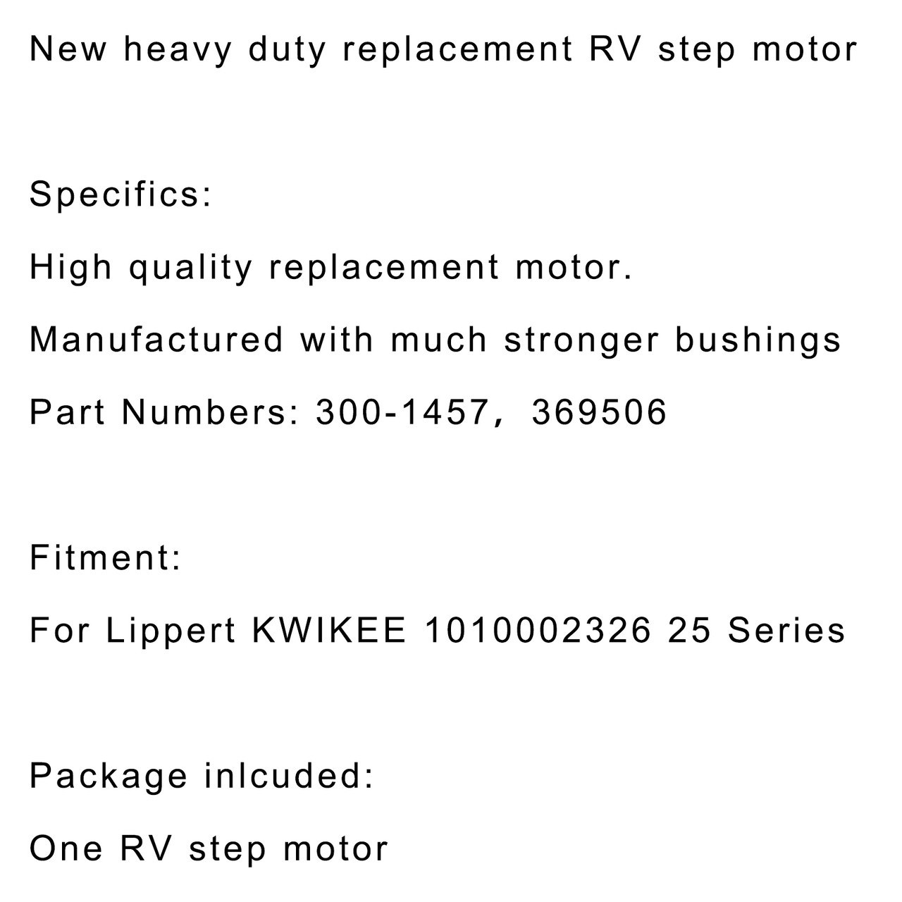 RV Motorhome Power Awning Motor for Solera Venture LCI Lippert 373566 266149