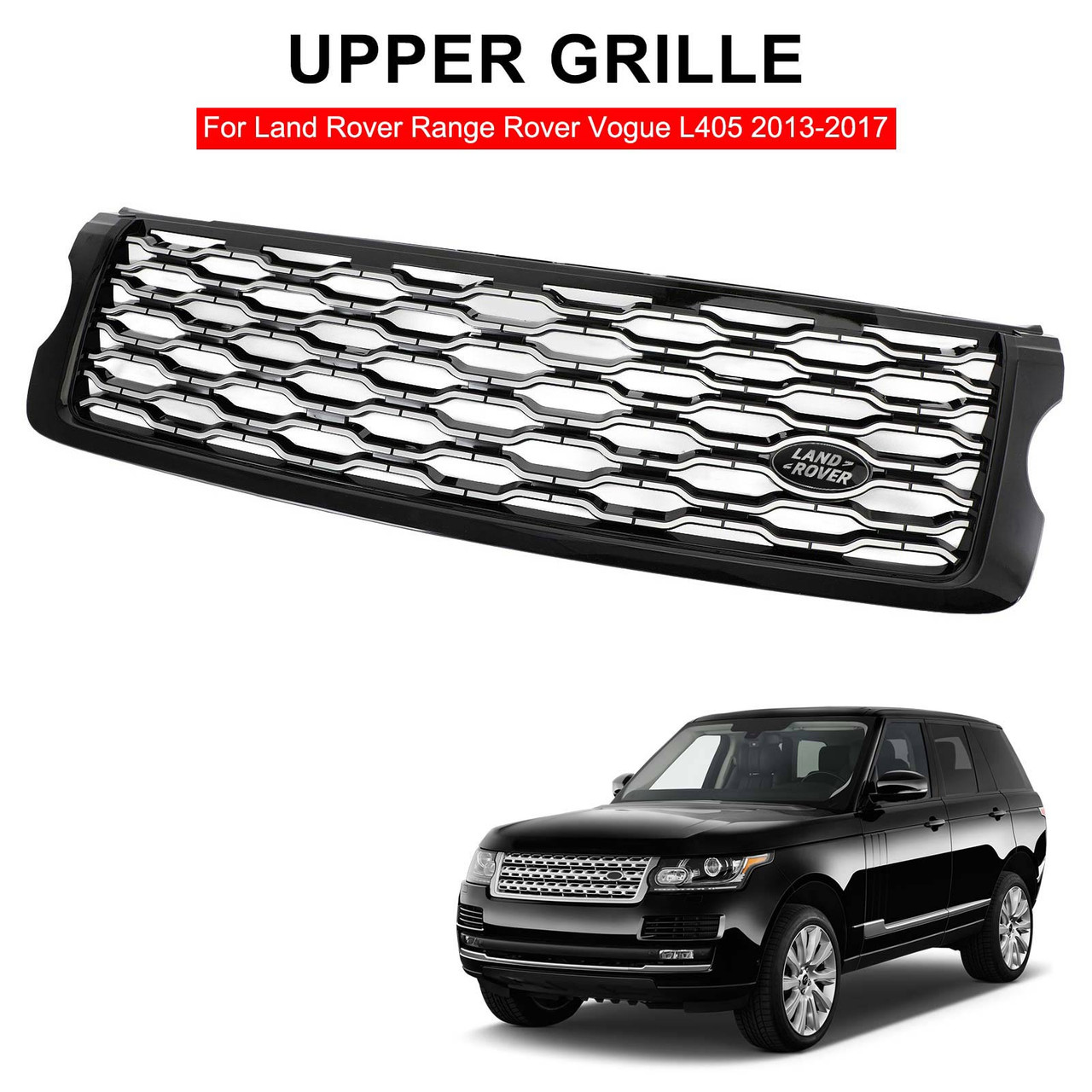 Genuine Land Rover Range Rover Vogue L405 Front Grille Badge - Black & Silver OEM Logo
