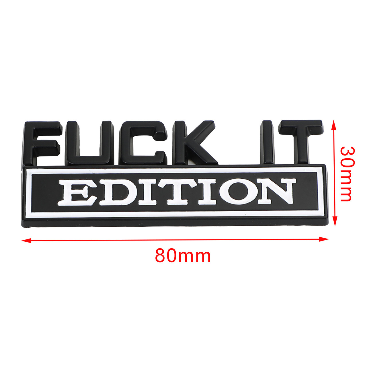 2pc F*CK IT EDITION Car emblem Badges for Chevy Honda Toyota Ford Black/White