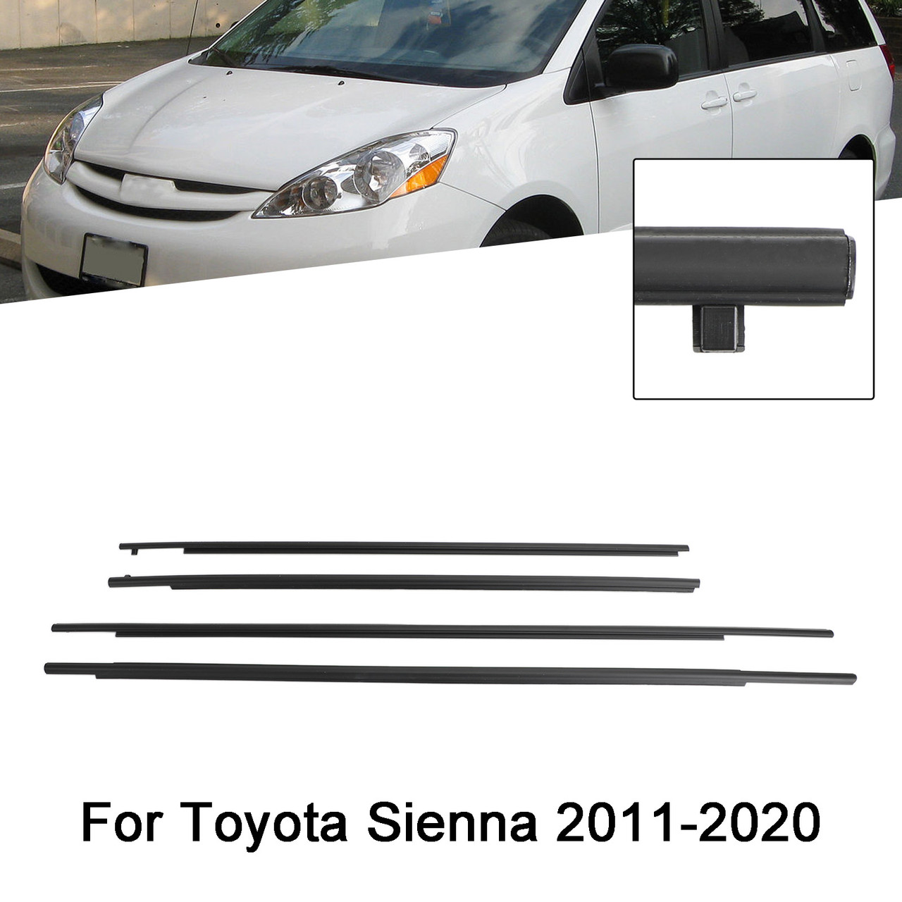 Car Window Weatherstrip Seal Belt Moulding For Toyota Sienna 2011-2020