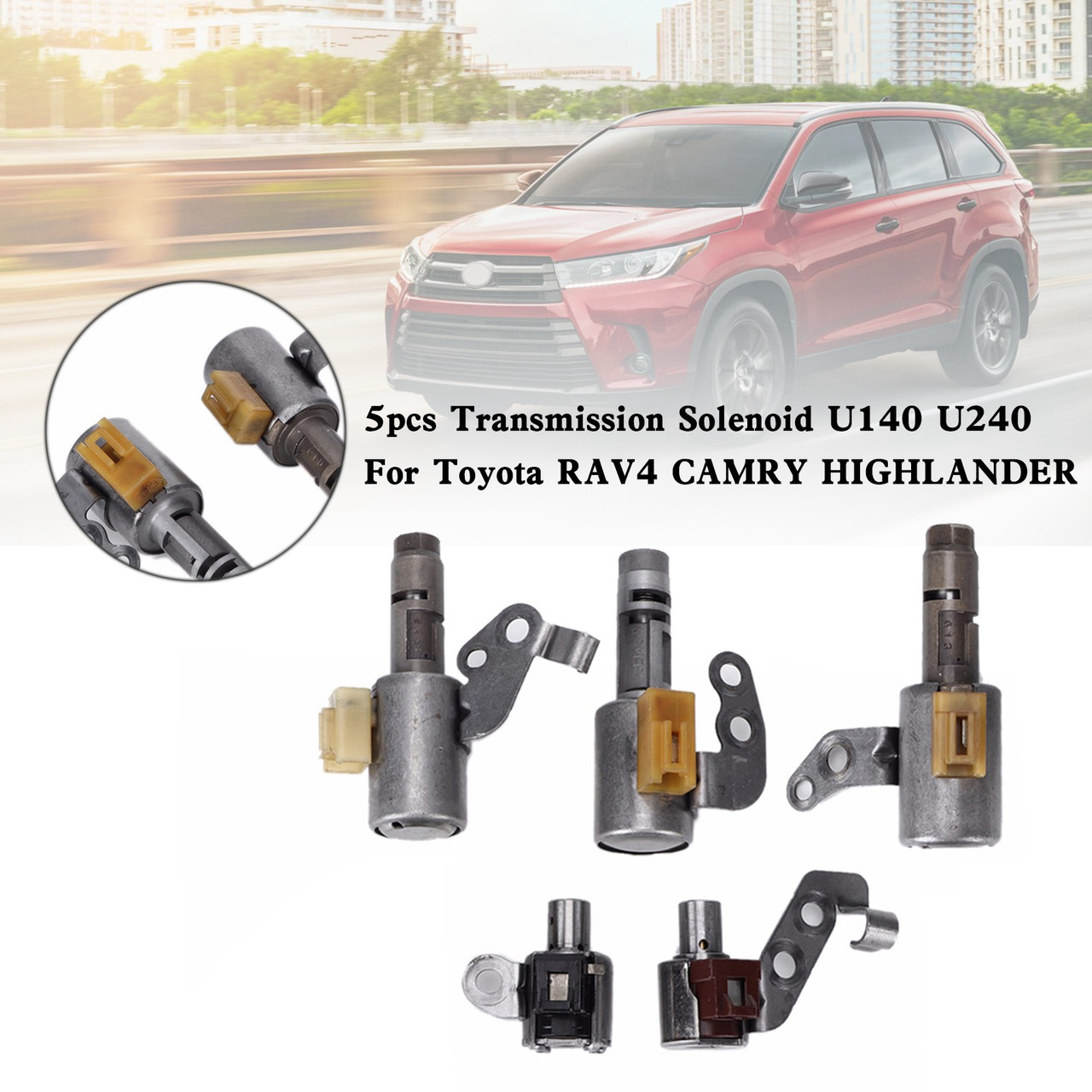 5PCS U140 U240 00-04 Toyota Celica 1.8L 01-04 Highlander 2.4L 02-03 Camry 3.0L Transmission Solenoid