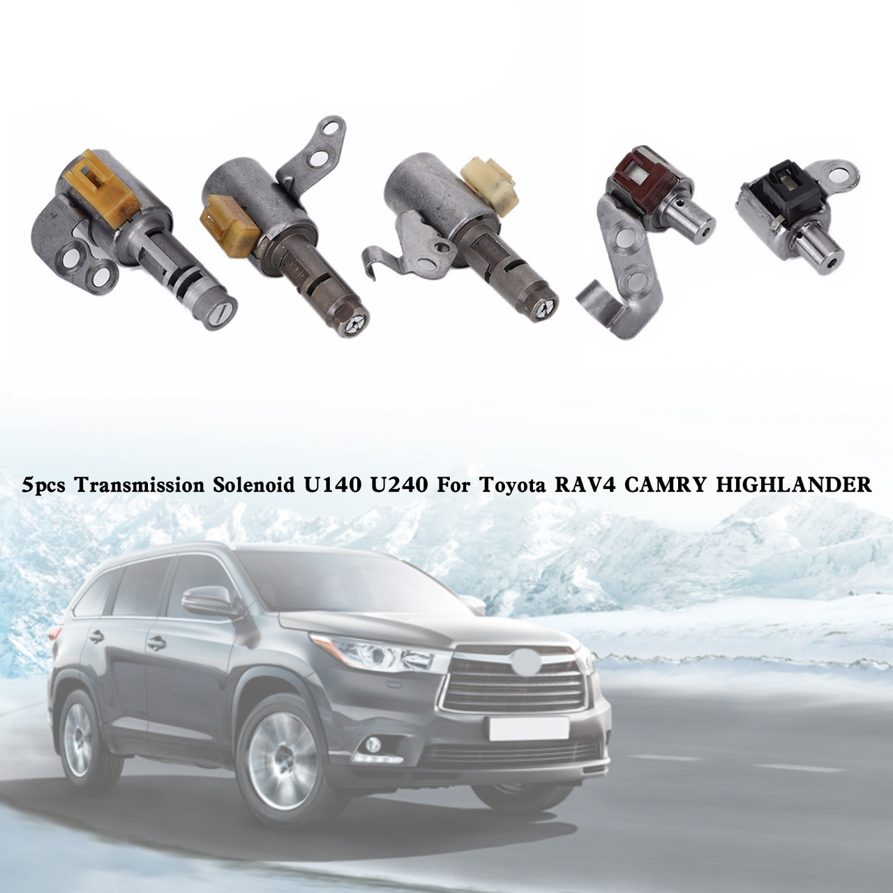 5PCS U140 U240 00-04 Toyota Celica 1.8L 01-04 Highlander 2.4L 02-03 Camry 3.0L Transmission Solenoid