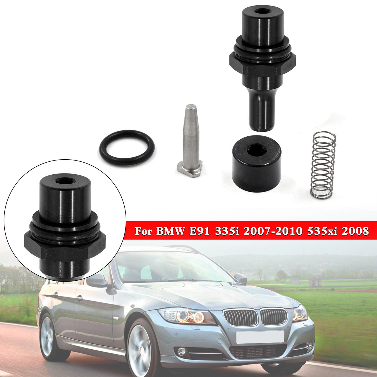 Replacement N54 PCV Valve For BMW E91 335i 2007-2010 535xi 2008 BLK