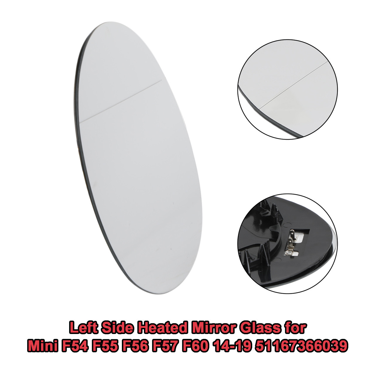left Side Heated Mirror Glass for Mini F54 F55 F56 F57 F60 14-19 51167366039