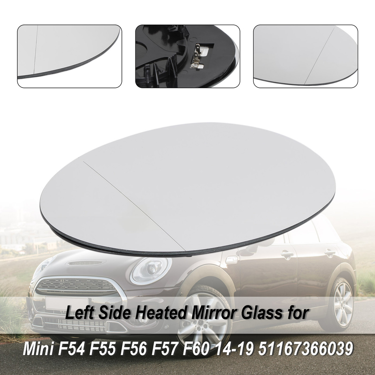 left Side Heated Mirror Glass for Mini F54 F55 F56 F57 F60 14-19 51167366039