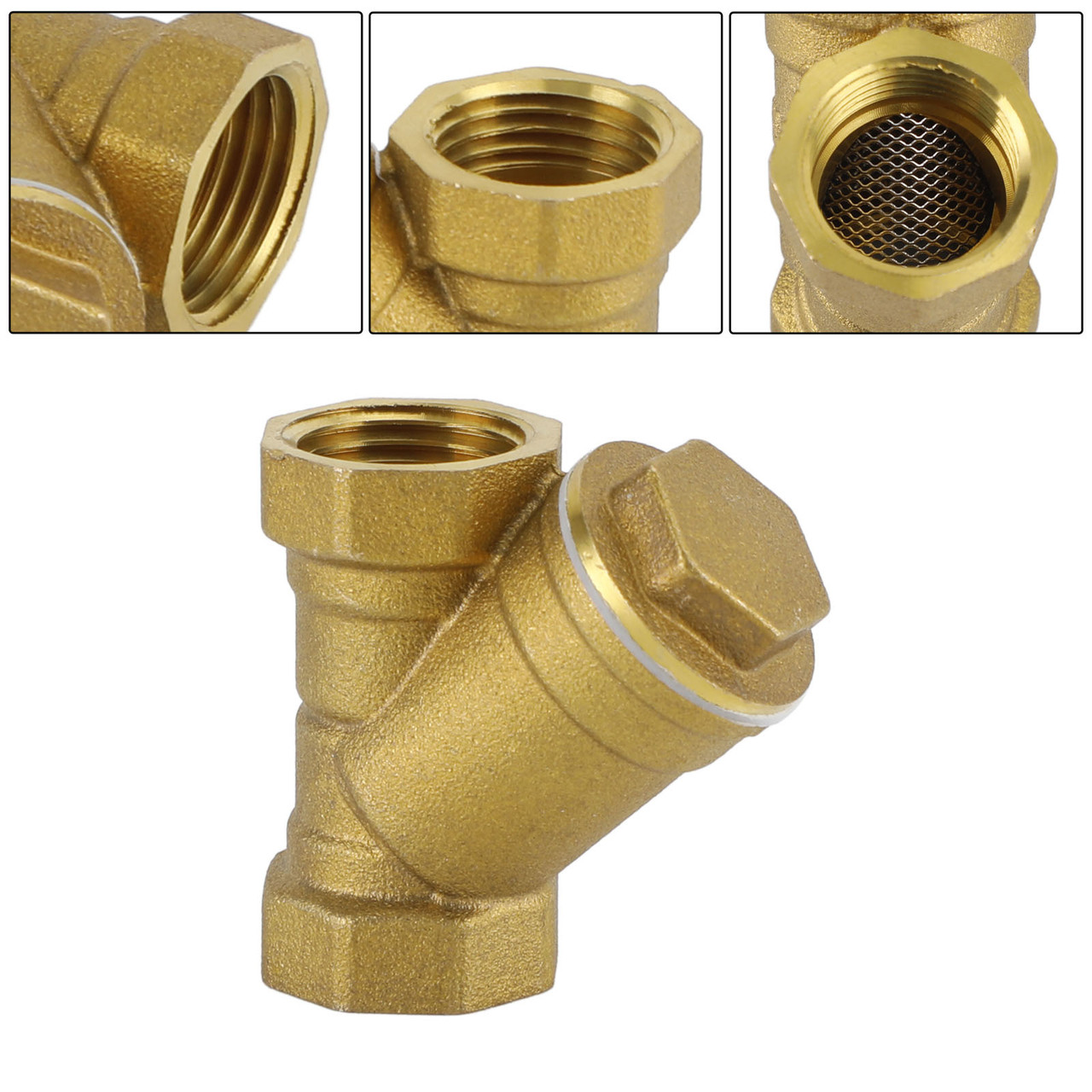 1/2" Female NPT Brass Y Strainer For Fire Alarm Lines and Plumbing