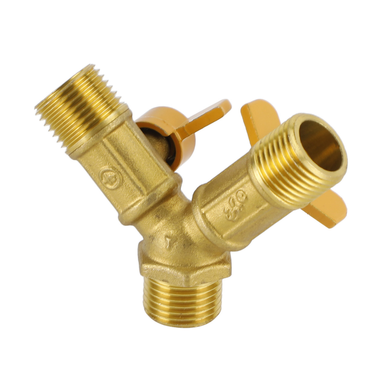 3 Way Shut Off Ball Valve 1/2" Hose Barb 2 Switch Brass Y Shaped Valve