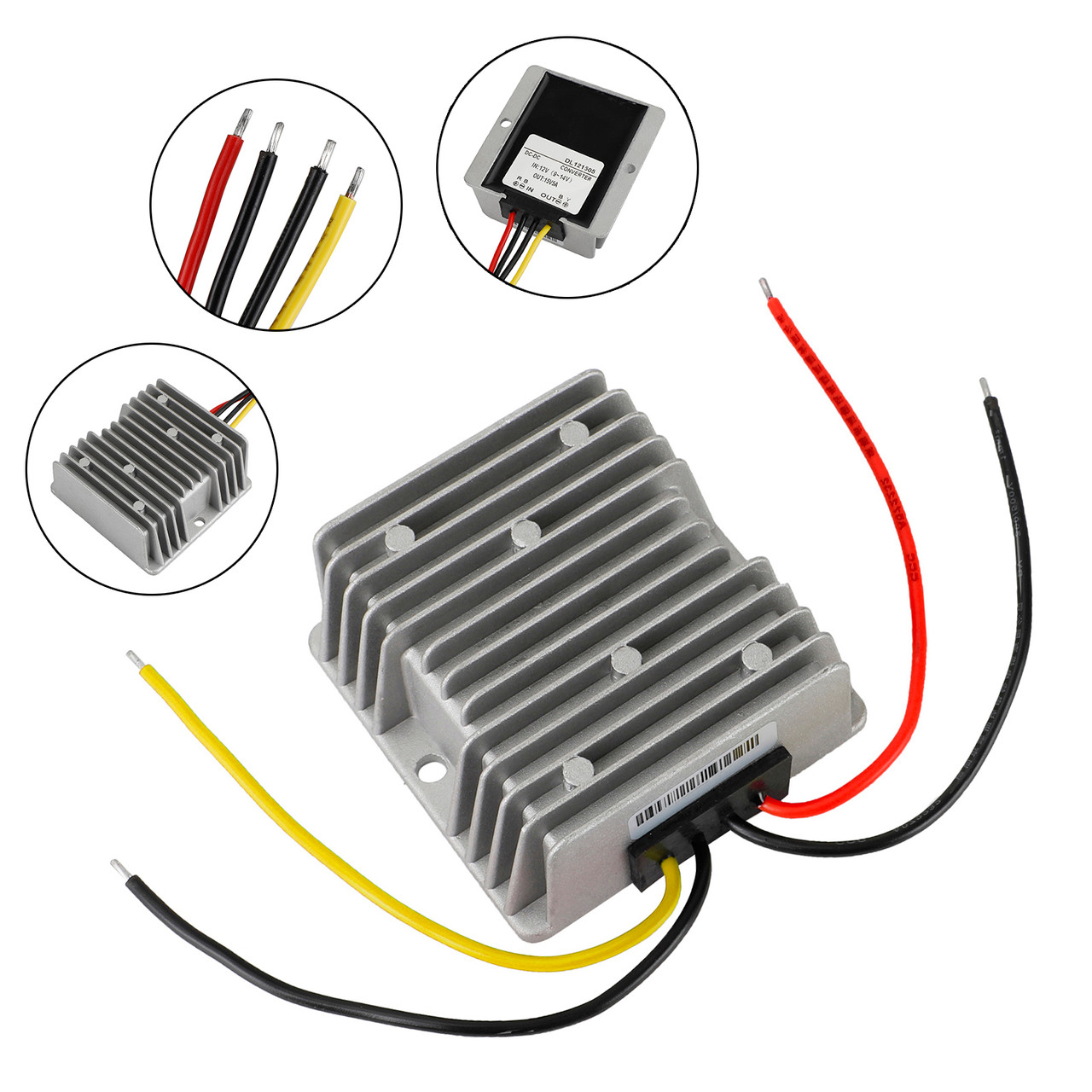 Waterproof DC/DC Converter Regulator 12V Step Up to 15V 5A 75W