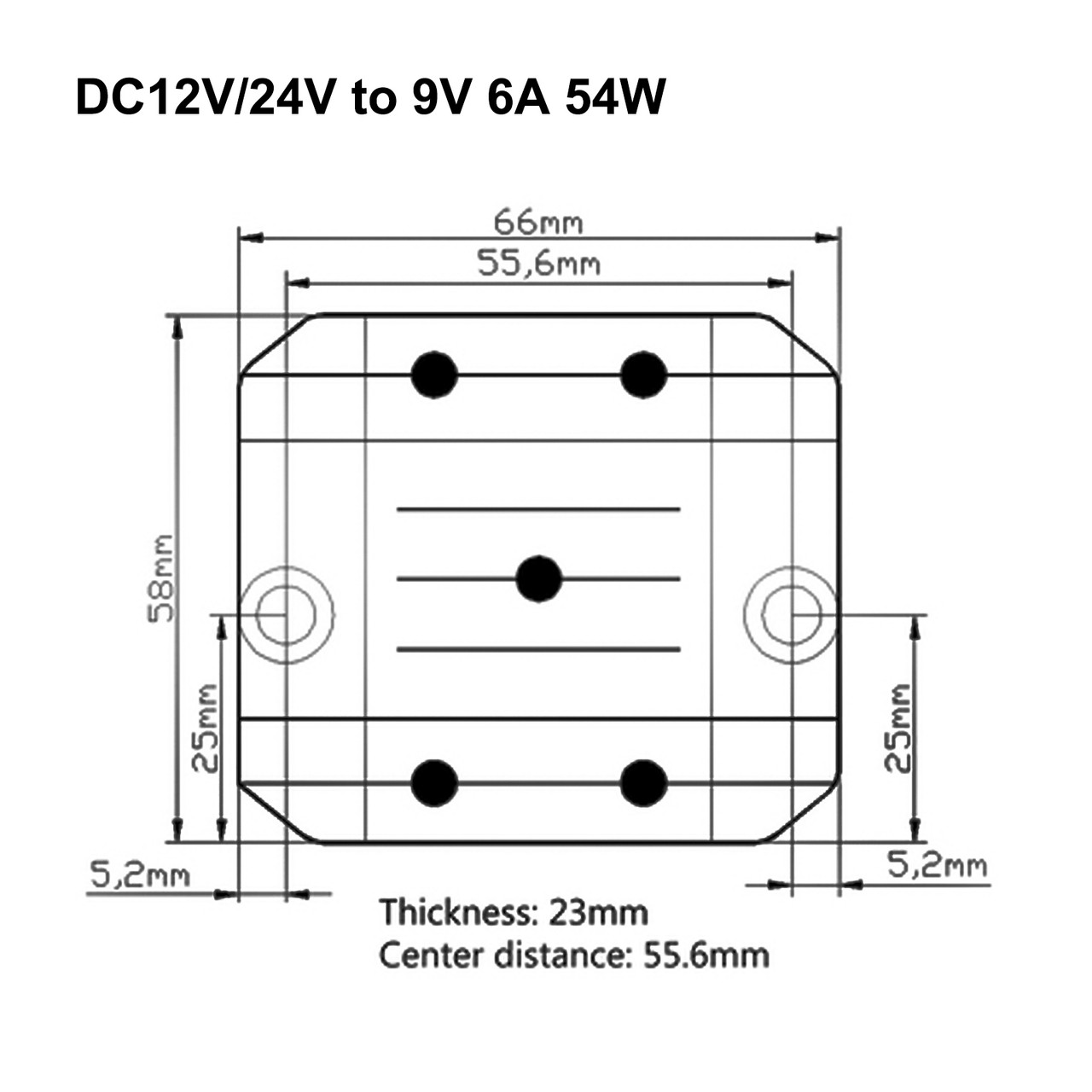 Step Down DC/DC Buck Converter 12V/24V to 9V 6A Regulator Power Module