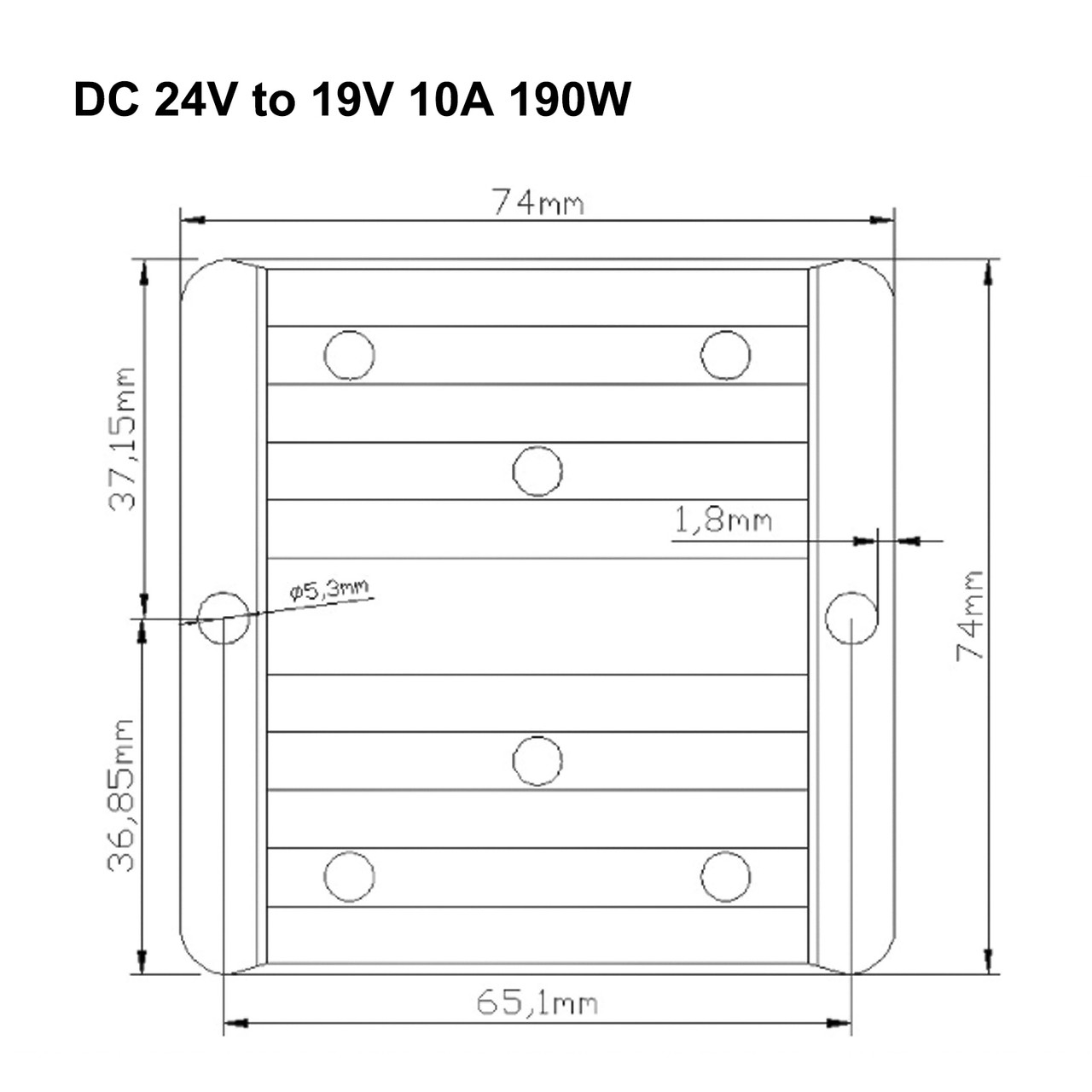 DC/DC Buck Step-Down Module 24V to 19V 10A Power Supply Converter Regulator