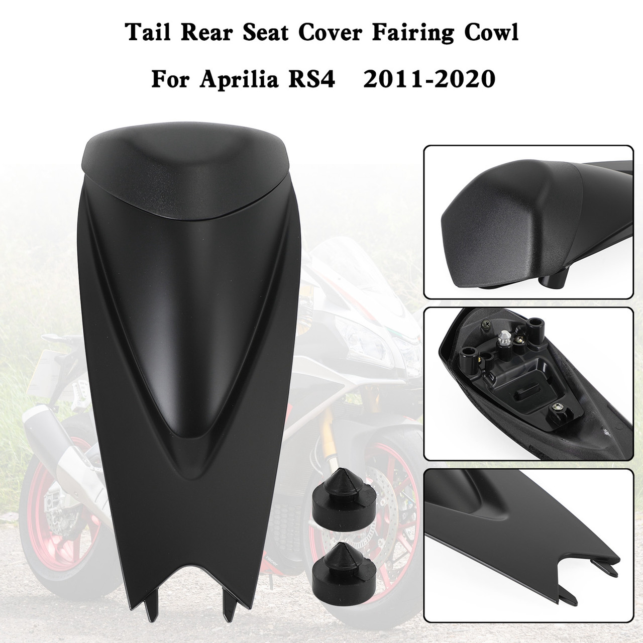 Rear Seat Cover Fairing Cowl for Aprilia RS4 RSV4 1000 2009-2022 MBLK