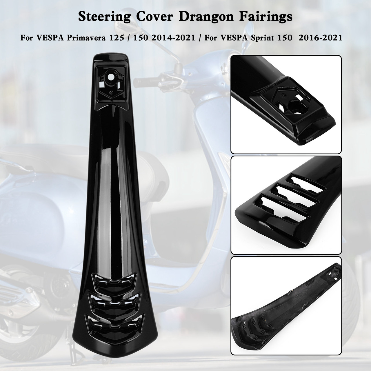 Steering Horn Cover fairing For VESPA Sprint Primavera 125/150 2014-2021 BLK