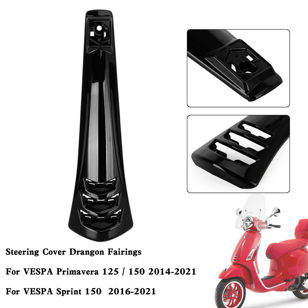 Steering Horn Cover fairing For VESPA Sprint Primavera 125/150 2014-2021 BLK