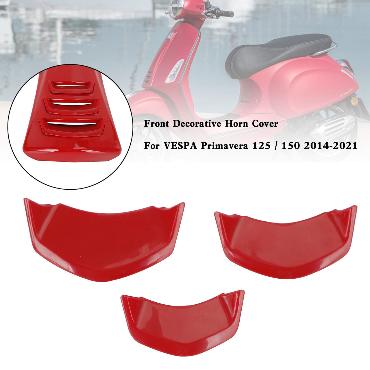 Front Decorative Horn Cover For VESPA Sprint Primavera 125/150 2014-2021 RED