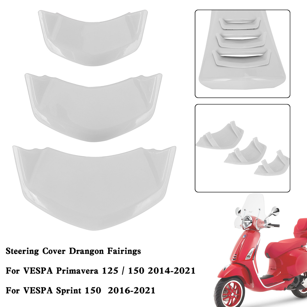 Front Decorative Horn Cover For VESPA Sprint Primavera 125/150 2014-2021 WHI