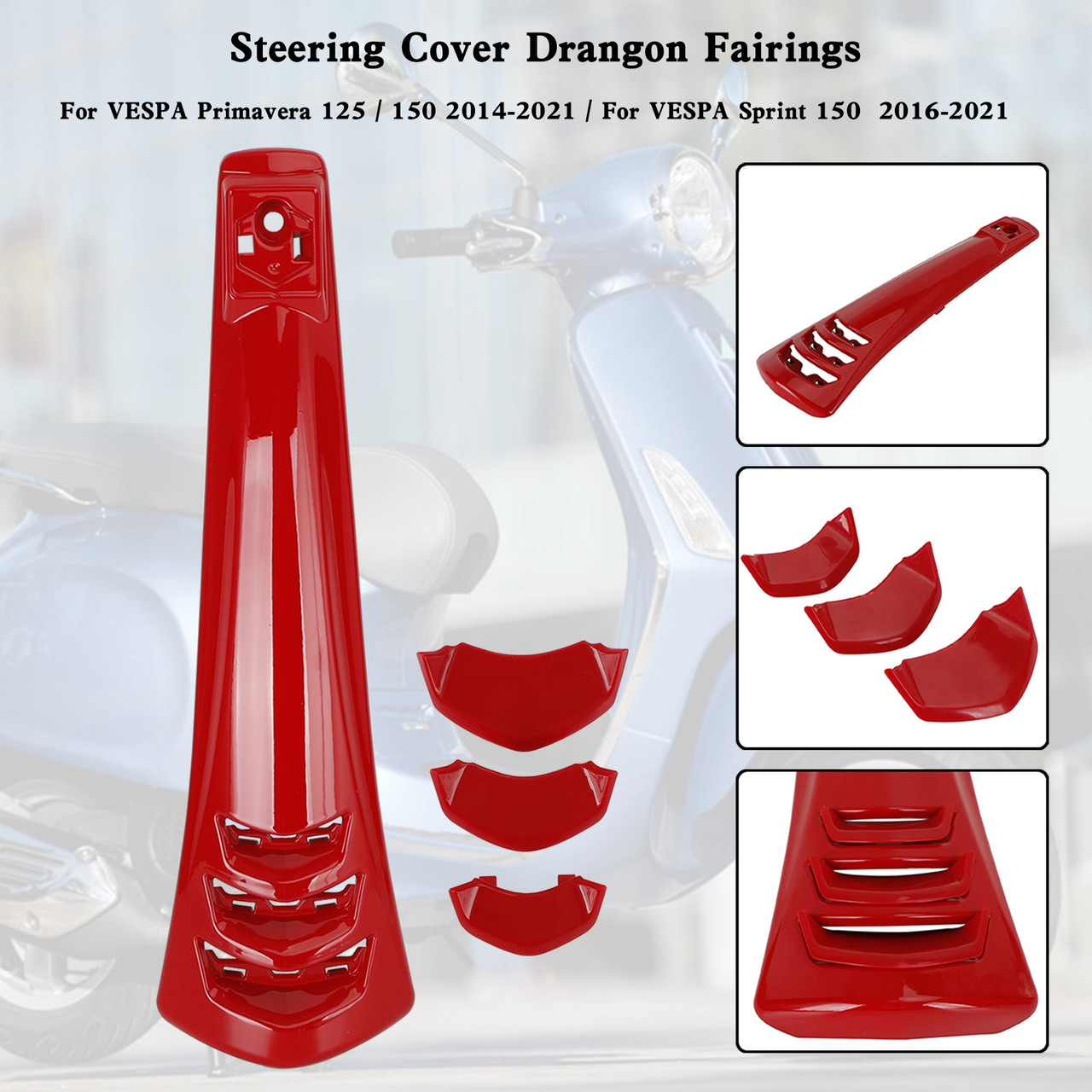 ABS Steering Horn Cover fairing For VESPA Sprint Primavera 125/150 14-21 RED