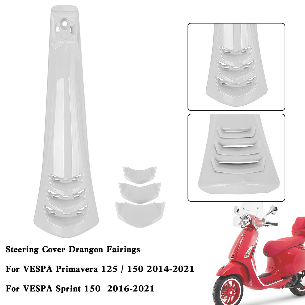 ABS Steering Horn Cover fairing For VESPA Sprint Primavera 125/150 14-21 WHI