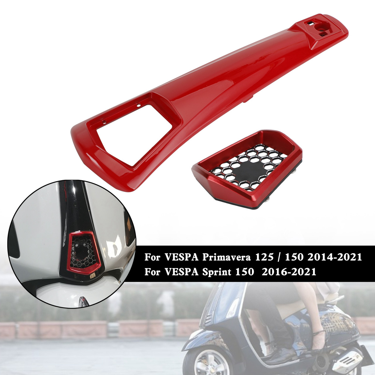 Steering Cover Drangon Fairings For VESPA Sprint Primavera 125/150 2014-2021 RED