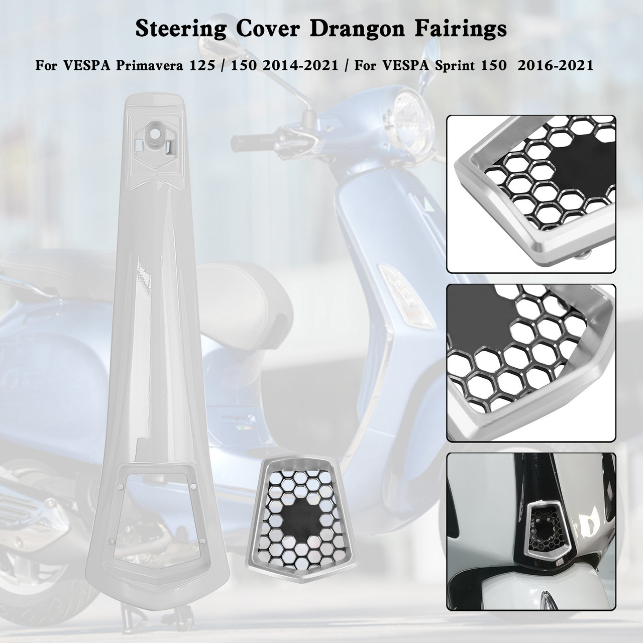 Steering Cover Drangon Fairings For VESPA Sprint Primavera 125/150 2014-2021 WHI