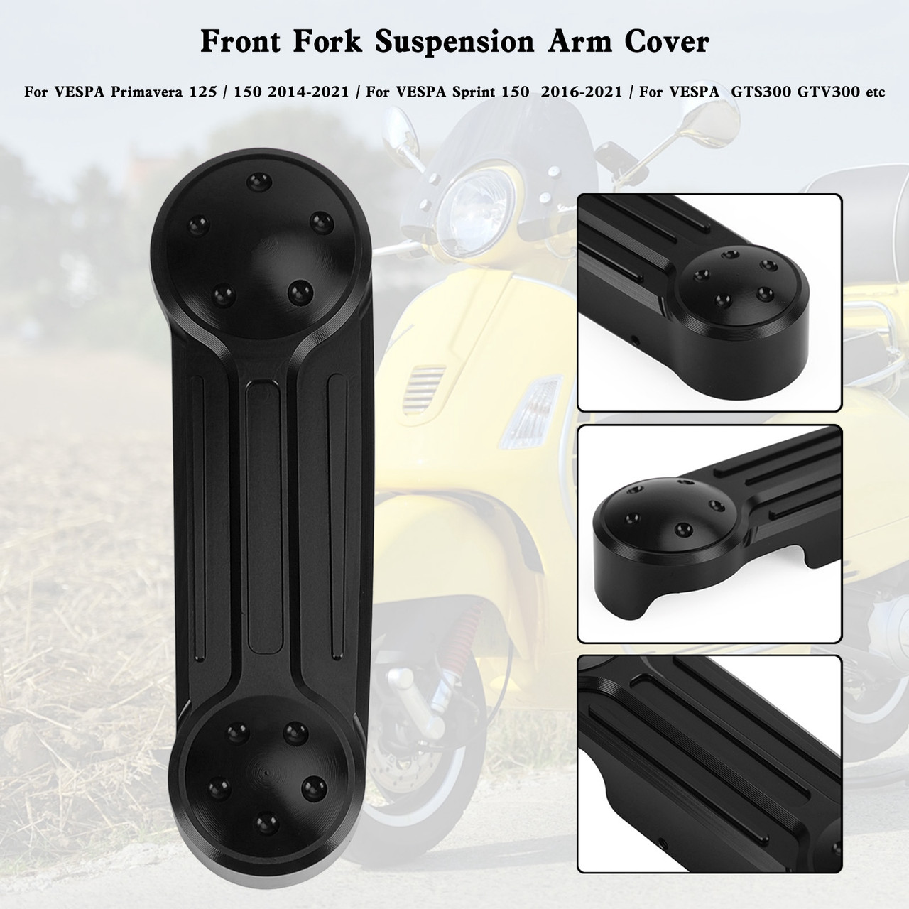 Front Fork Suspension Arm Cover For VESPA Primavera GTS Sprint 150 250 300 BLK