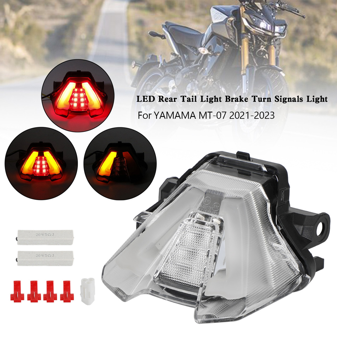 LED Rear Tail Light Brake Turn Signals For Yamaha MT-07 MT07 2021