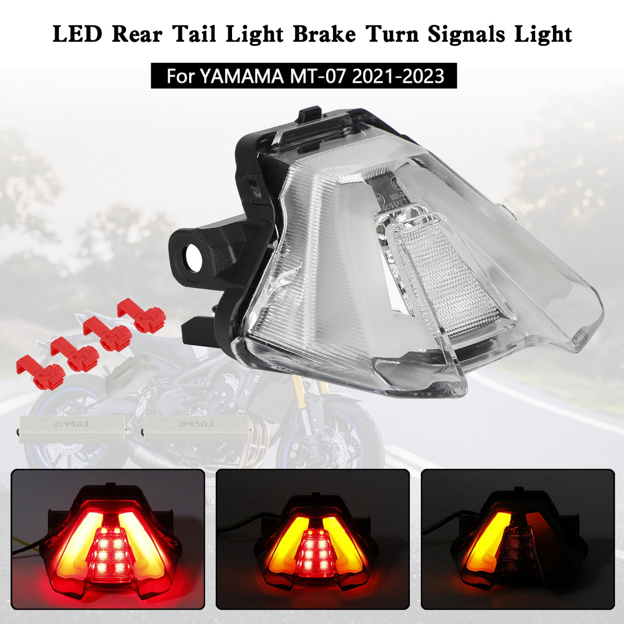 専用③ LED Rear Tail Light Brake Turn Signals For Yamaha MT-07 MT07 2021