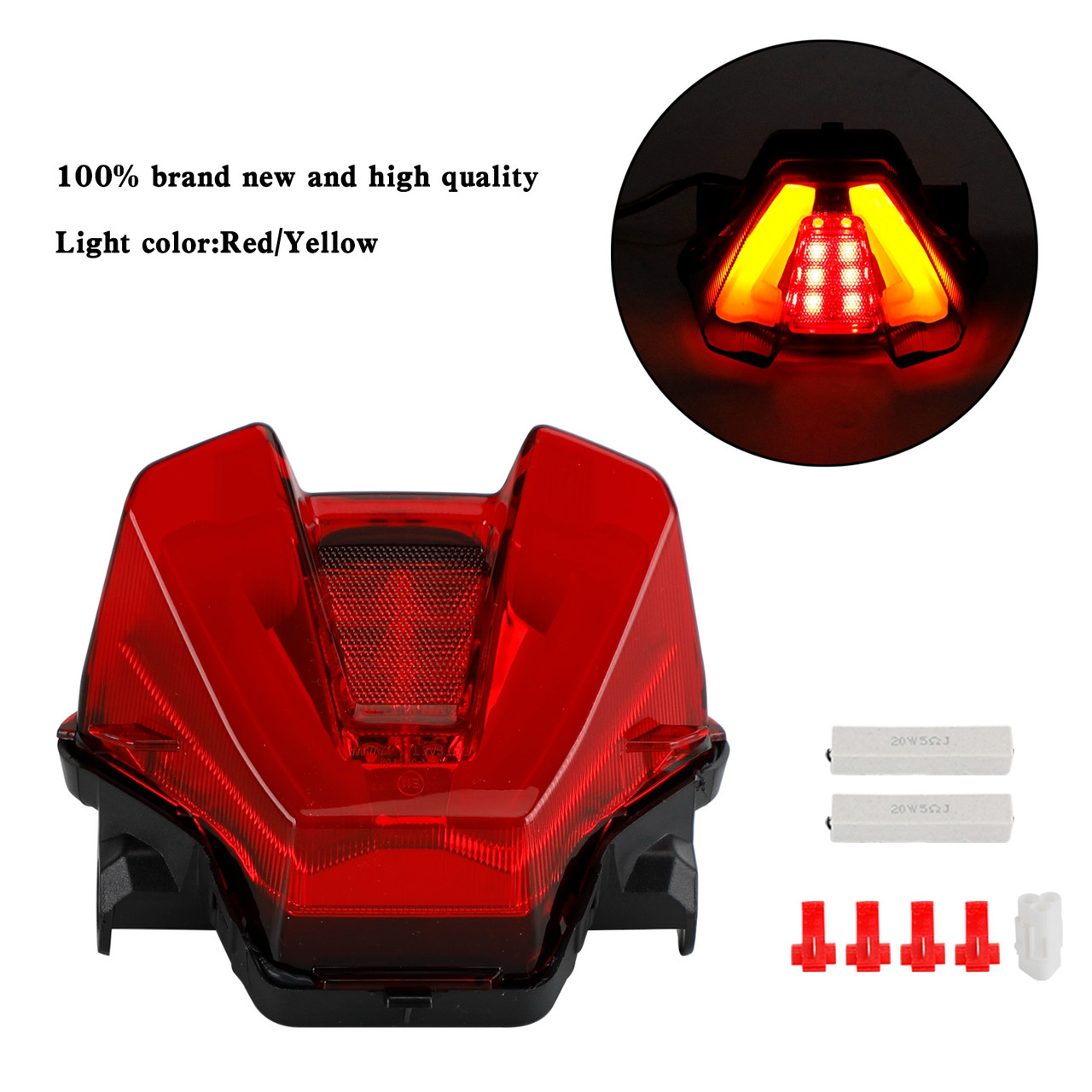LED Rear Tail Light Brake Turn Signals For Yamaha MT-07 MT07 2021-2023 Red