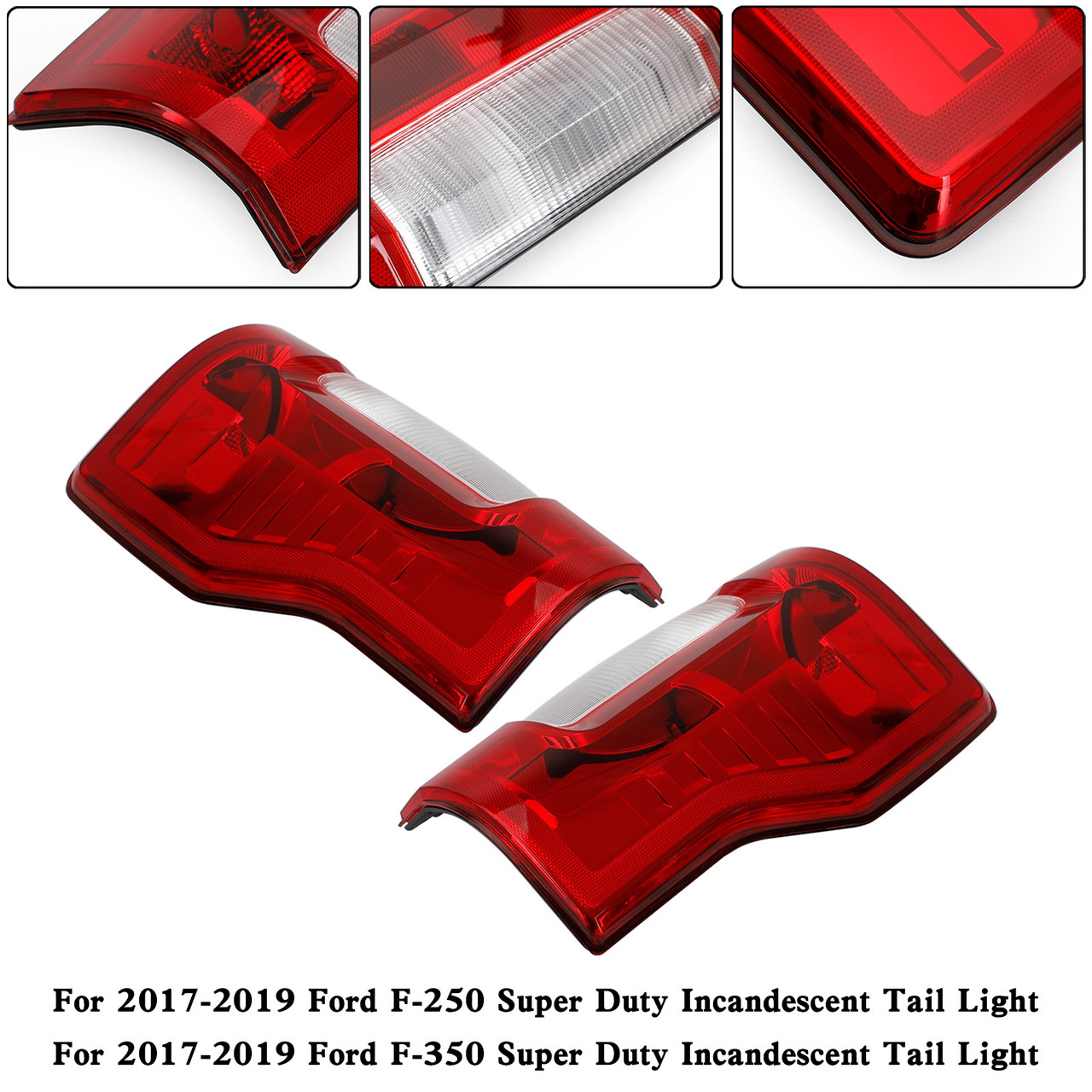 Left+Right 17-19 Ford F-250 F-350 Super Duty Tail Light Lamp w/o Blind Spot w/o LED FO2800256 FO2801256