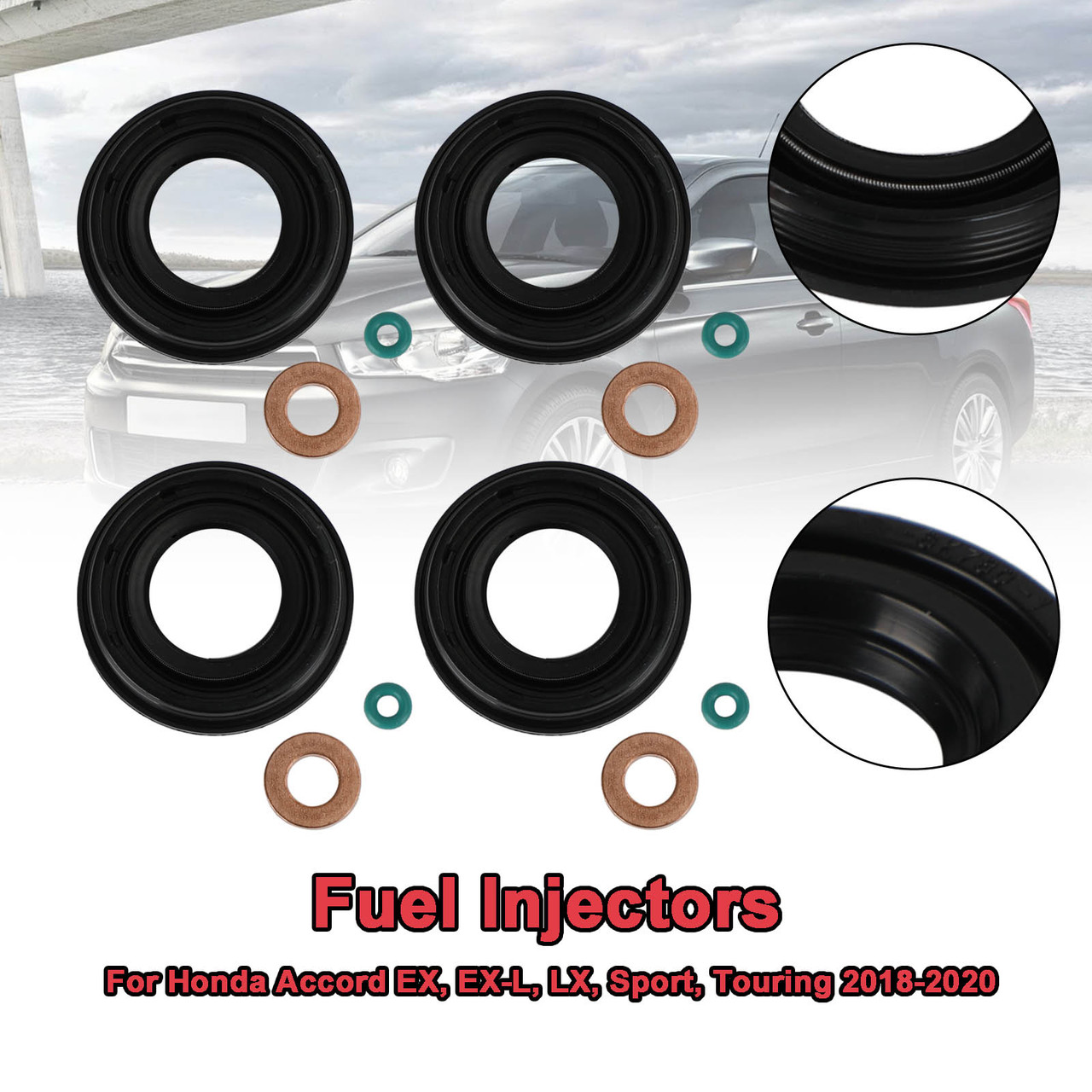 4PCS Injector Seals Fit Ford Transit MK3 MK6 MK7 2.0 2.2 2.4 TDCI TDDI