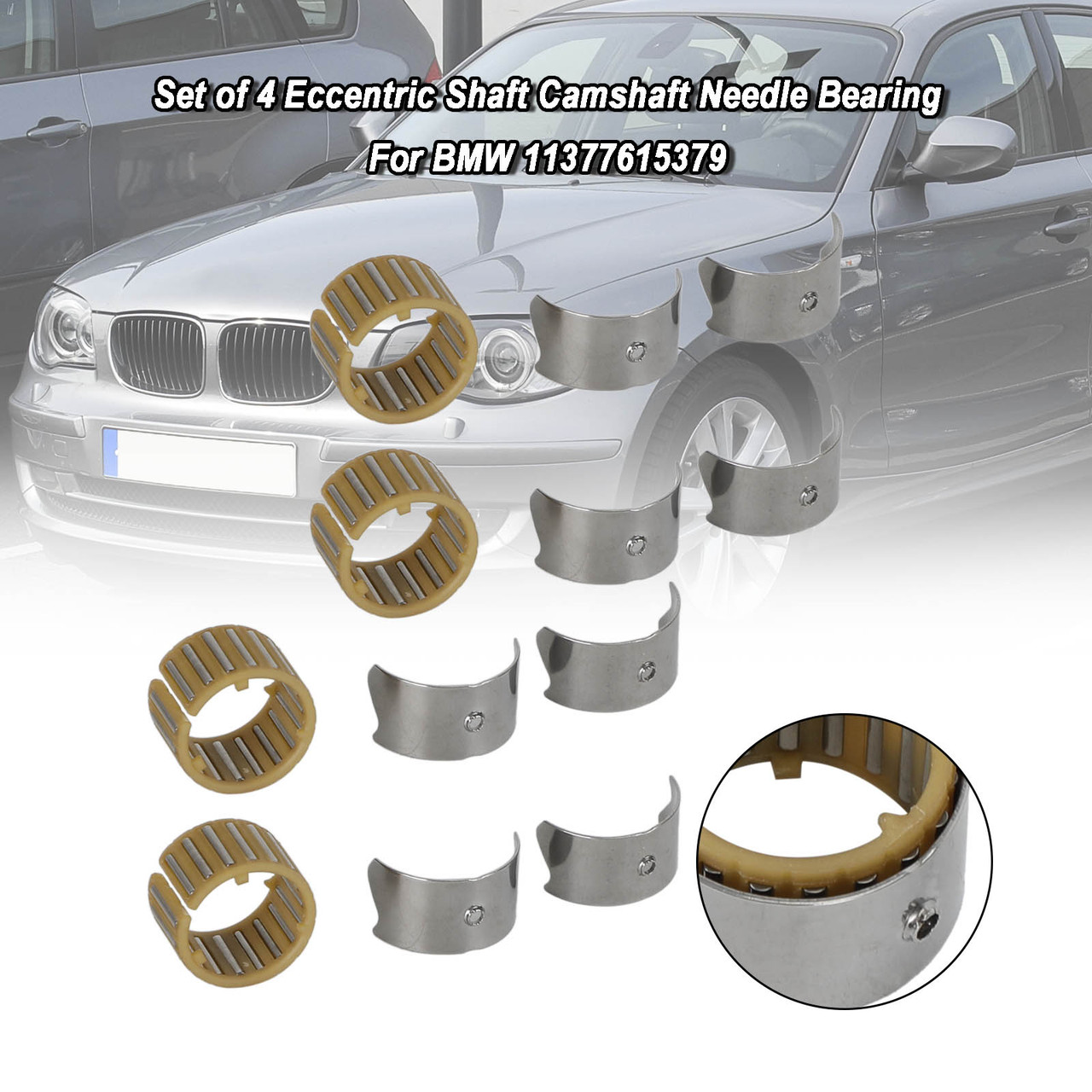 Set of 4 Eccentric Shaft Camshaft Needle Bearing BMW 11377615379