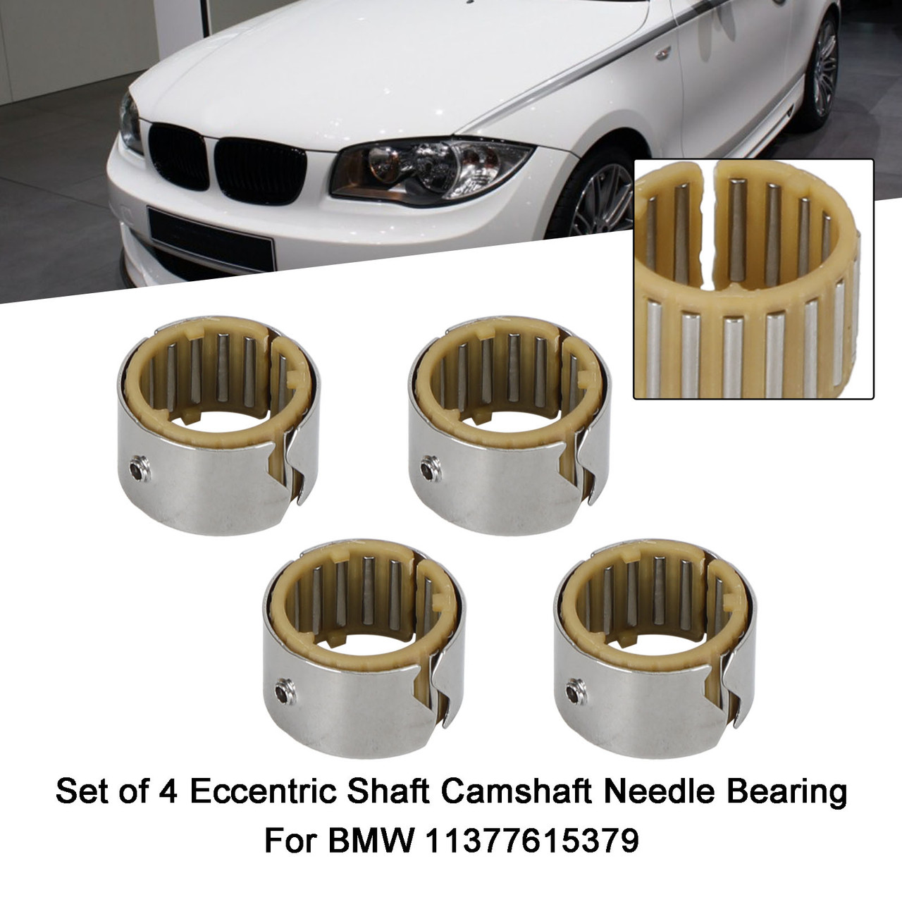 Set of 4 Eccentric Shaft Camshaft Needle Bearing BMW 11377615379